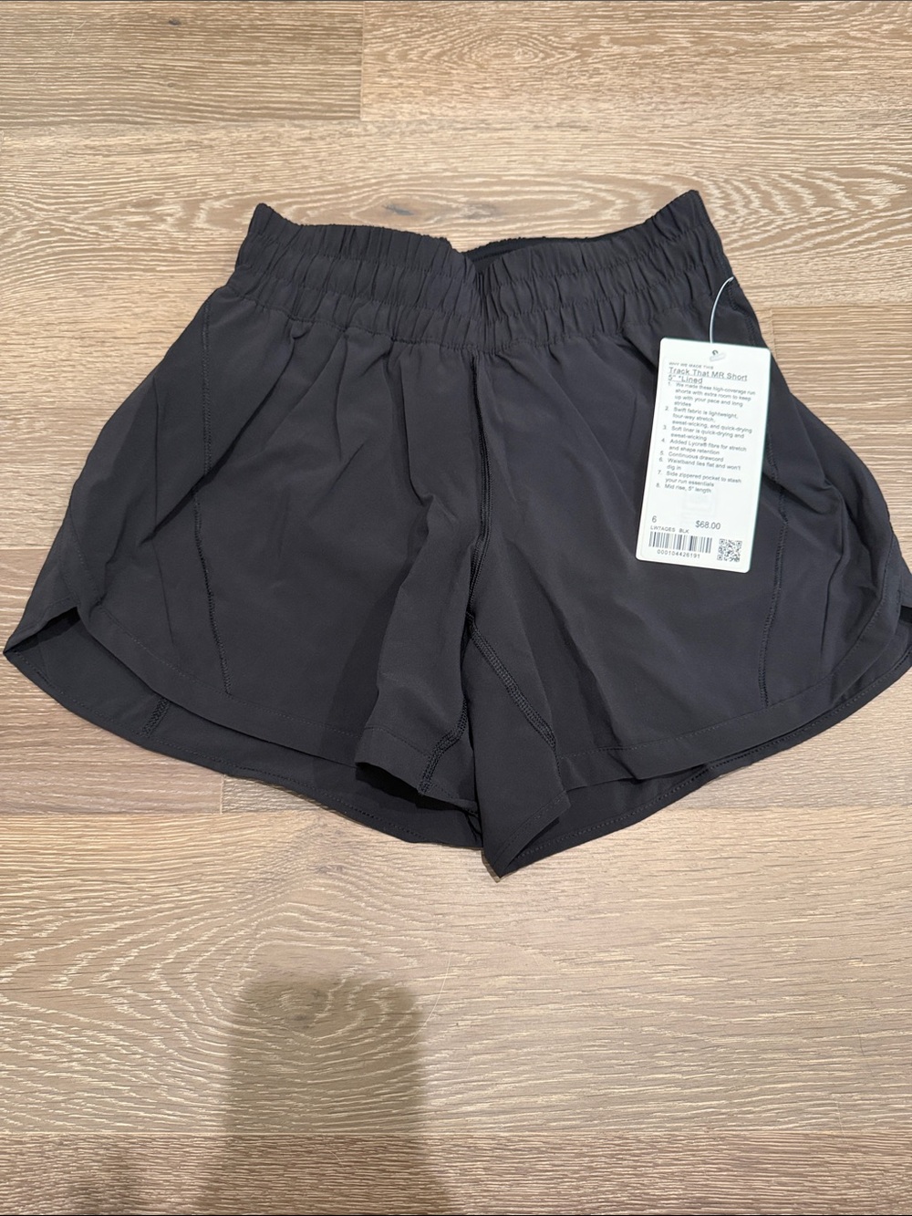Lululemon Track That MR Lined Short 5” Black Size 6 NWT